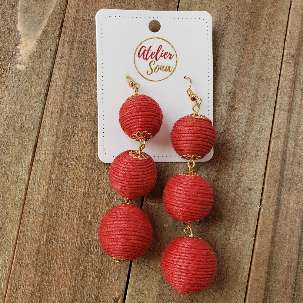 Dangly Red Earrings